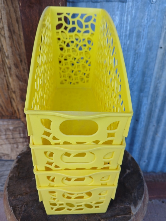 Other - Yellow Decorative Storage Bins - Set of 4